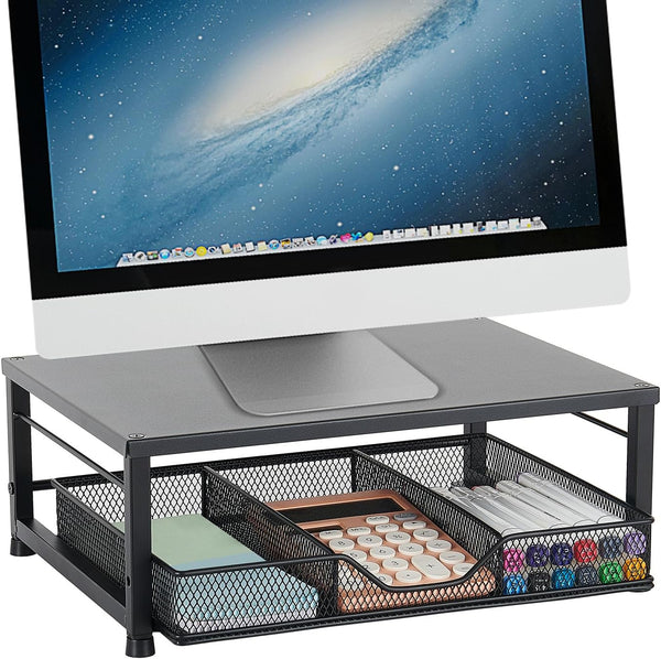 Small Laptop Stand for Desk, Monitor Stand Riser, Desk Organizer for Office