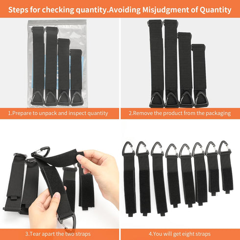 Extension Cord Organizer (8 Pack), Heavy Duty Holder for Garage Storage, Straps for Cables, Hoses, Ropes with Triangle