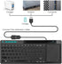 Rii K18 Plus Wireless Multimedia Keyboard, 3-LED Color Backlit with Multi-Touch Big Size Trackpad, Rechargeable for