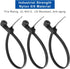 Zip Ties with Screw Hole, 150 Pcs, 6 inch 48 lbs Electrical Cable Ties Straps, Heavy Duty Nylon Zip Tie (Black)