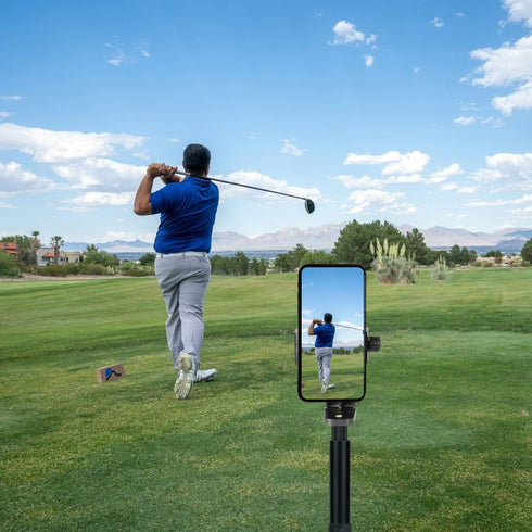 Golf Tripod and Monopod Selfie Stick with Ground Spike Stake, Golf Swing Analyzer Phone Holder, Phone Tripod for Golf