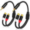 HOSONGIN 1ft RCA Splitter 1 Male to 2 Female Y Adapter, 2 Pack Short RCA Audio Speaker Splitter Cable