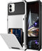 Vofolen Protective Wallet Case for iPhone 11, 4-Card Holder Flip Door Anti-Scratch Dual Layer Cover (White)