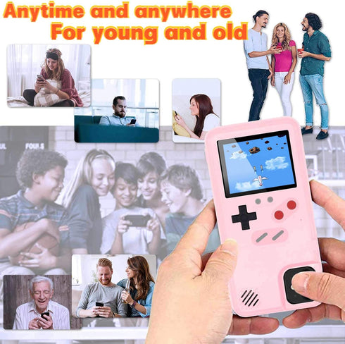 Game Console Case for iPhone, Retro Protective Cover with 36 Small Games, Full Color Display, Video Game Case for