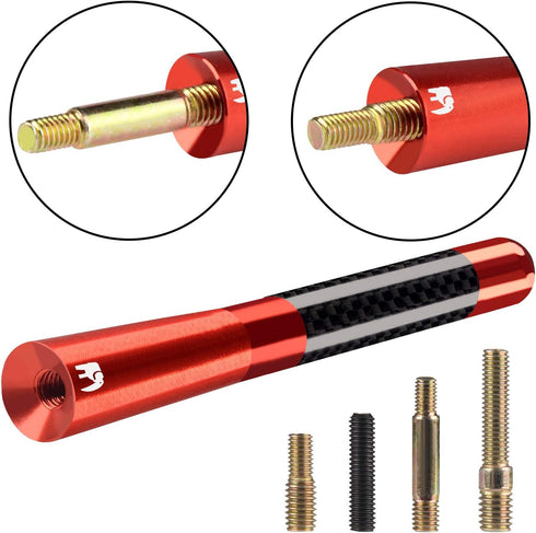 ONE250 Short Antenna, Compatible with Jeep Wrangler JK JKU JL JLU Rubicon Sahara Gladiator (2007-2024), Red