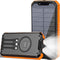Solar Charger Power Bank 49800mAh, Wireless Battery Pack with 3 Built-in Cables, 6 Outputs & 2 Inputs for Cell Phones