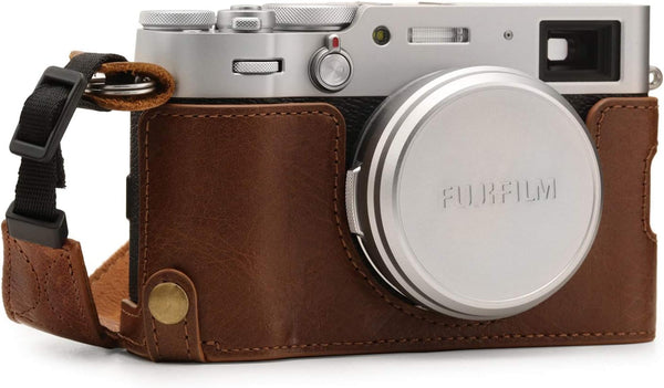 MegaGear MG1895 Genuine Leather Camera Half Case for Fujifilm X100V - Brown