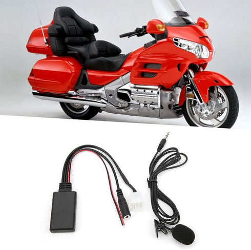POCREATION Car Audio Cable, DC 12V AUX Bluetooth 5.0 Adapter Replacement for Honda Goldwing GL1800