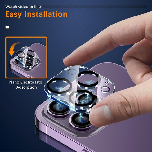 UniqueMe Camera Lens Protector for iPhone 14 Pro Max/Pro - 3 Pack, Tempered Glass, Scratch-Resistant, Case Friendly,