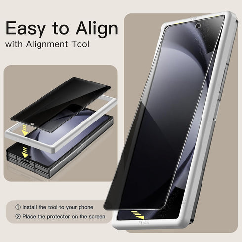 JETech Front Privacy Screen Protector for Samsung Galaxy Z Fold 6, Anti-Spy Tempered Glass Film, Case-Friendly, 2-Pack