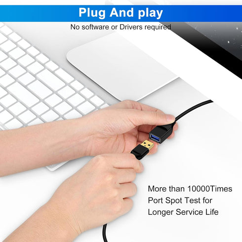 6FT Hub/Headset,High USB3.0 USB Extension Cable USB Male to Female Extender Cord for Keyboard/Mouse/Flash