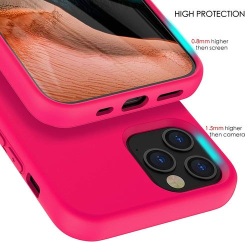 ZUSLAB Nano Silicone Case for iPhone 12 Pro Max - Shockproof Bumper Soft Full Protection Cover, Neon Pink