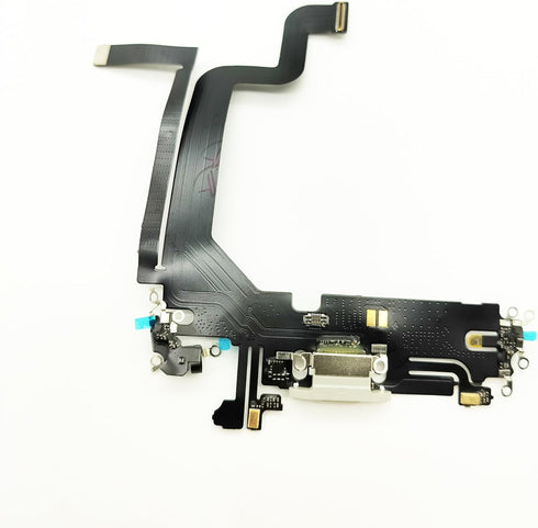 Charging Port Board Dock Connector Flex Cable Replacement for iPhone 14 Pro Max 6.7 inch (White)