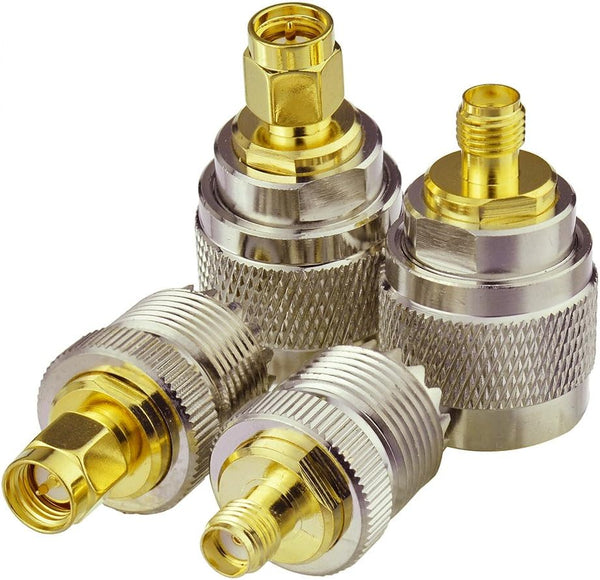Superbat UHF to SMA Adapter, UHF Male/Female to SMA Male/Female Connector RF Coax Coaxial Adapter Kit