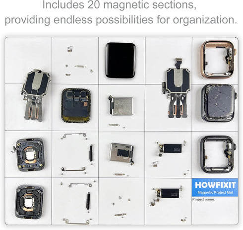 Magnetic Project Mat for Organizing Screws and Parts, Safely Disassemble Electronics, Laptop, Smartphone, etc.
