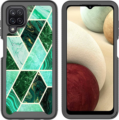 Case for Samsung Galaxy A12, Cute Shockproof Dual Layer Armor Protective Floral Bumper Phone Case Cover (6.5", 2021)