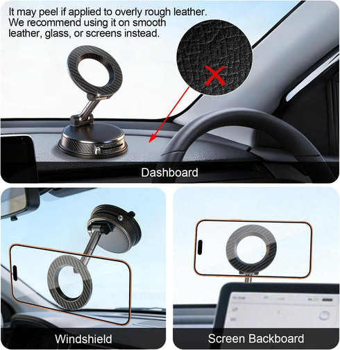 Uprosdik 3000gf 360 17/16/15 Magnetic Car Phone Holder, MagSafe Suction, Adjustable Zinc Alloy Mount