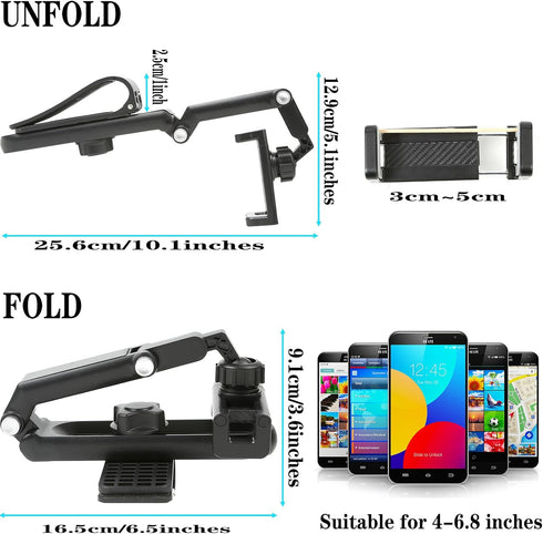 1080° Multifunctional Sun Visor Car Phone Holder, Universal 360 Rotating Clip for All Mobile Phones