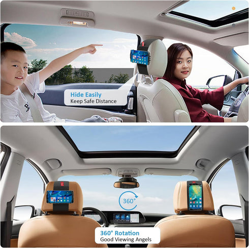 2 Pack Car Phone Headrest Holder, Back Seat Mount for Kids, Compatible with iPhone, Samsung, Google, Other Smartphones