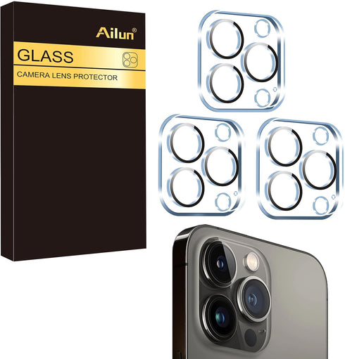 Ailun 3 Pack Camera Lens Protector for iPhone 15 Pro 6.1" & iPhone 15 Pro Max 6.7", Tempered Glass, 9H Hardness