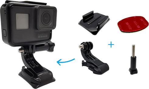 JINGXIN Helmet Mounts for GoPro,Flat Curved Helmet Adhesive Sticky Mounting with J Hook Buckle Clip Attachment Accessories,Compatible with GoPro Hero 11, 10, 9, 8, 7, 6, 5, 4, Session, 3+, 3, 2, 1,