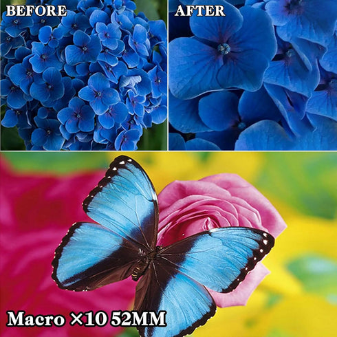 DRAMLOR 10 1 52mm 10 7 in Phone Camera Lens Kit, Clip-on Glass CPL Polarizing Lens for iPhone with x Macro Lens, Color