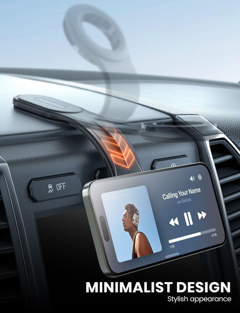 eSamcore for MagSafe Car Mount Detachable, Bendable Aluminum Arm Magnetic Phone Holder for Car?20 Strong Magnets? Cell Phone Mount for Car Dash Fit iPhone 15 14 13 Pro Max Mini Mag Safe Accessories