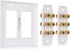 Cable Matters Double Gang Speaker Wire Wall Plate, Gold Plated with Banana Plug Binding Post for 6 Speakers, White