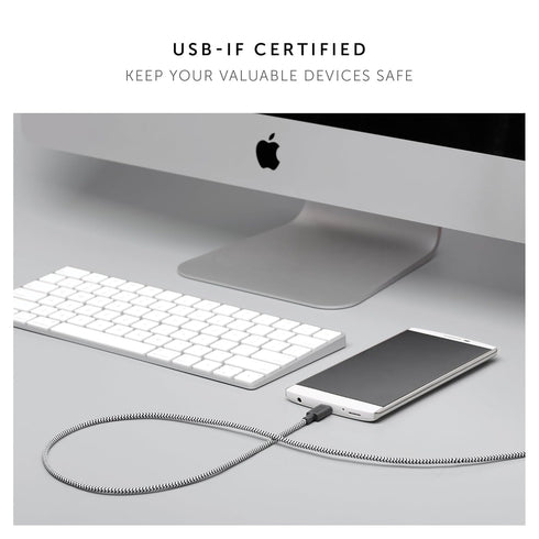 Native Union Belt Cable USB-C to USB-A - 4ft Ultra-Strong Charging Cable with Leather Strap for iPhone 15, Samsung