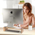 2 15.8 inch KINLINK Solid Wood Monitor Stand Riser, Monitor Riser with Adjustable Height, Computer Riser for Computer