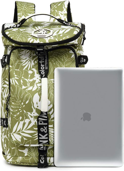 Backpack 4-Way Kalesi Gym Duffle Bag Waterproof with Shoes Compartment for travel Sport Hiking laptop (olive-green)