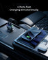 126W Dual PD60W&QC30W USB Car Charger Adapter, Fast Charging 4 Ports for iPhone 16/15/14/13/12, Samsung Galaxy