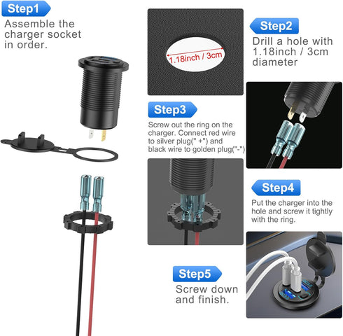 Hapytrip 2 Pack 12V 4 78W PD3.0 QC3.0 12 USB Outlet Port Car Charger, Super Fast Dual & Multiple USB Port for Car, USB