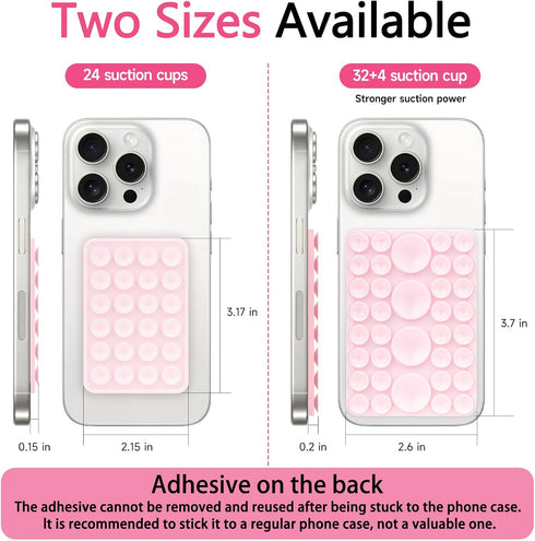 QxbBox 2Pack Silicone Suction Phone Case Mount, Suction Cup with Strong Suction Power, Hands-Free Phone Accessories