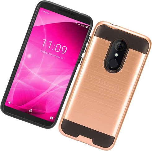 Z-GEN Hybrid Case for T-Mobile REVVL 2 (5.5"), Brushed Style, CS3 Rosegold