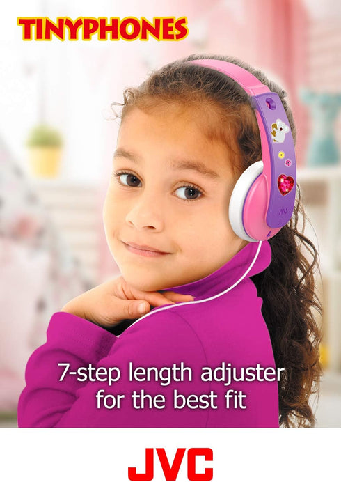 JVC Kids Headphones, Volume Limiter, Kid Safe, Length Adjustable, Toddler Headphones, Fun Stickers Included (HAKD7Y