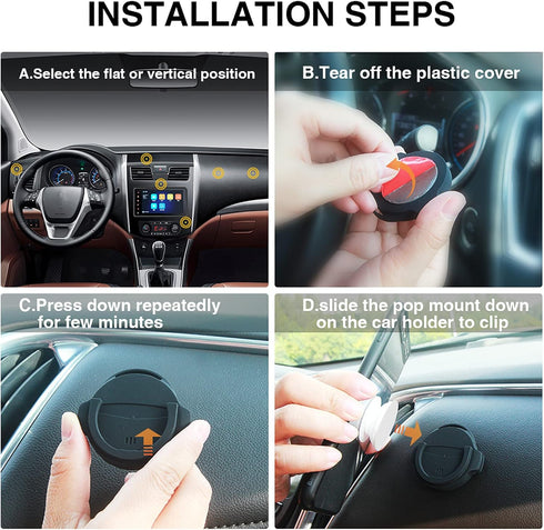 Socket Car Mount, 360 Rotation Dashboard Sticker Holder for Socket Mount Users on Car Dashboard, Home, Wall, Office,