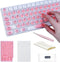 WANTHER Raised Keyboard Stickers for Long Nails with Letters - Heart-Shaped Antistatic Silicone