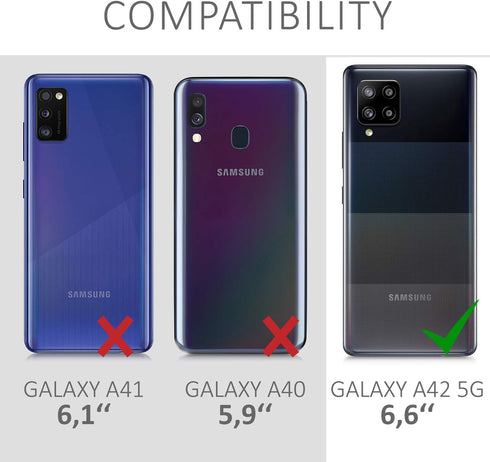 kwmobile Case Compatible with Samsung Galaxy A42 5G - Soft Slim Protective TPU Silicone Cover - Bordeaux