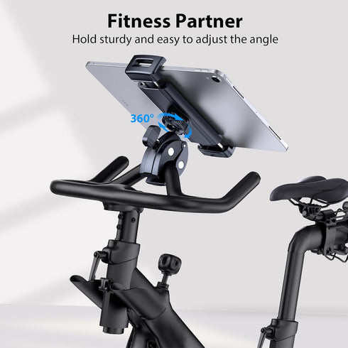 CreaDream 4.7-13" Tablet Holder Mount for Spin Bike, Tablet Clamp for Treadmill, Indoor Stationary Bike, Stroller