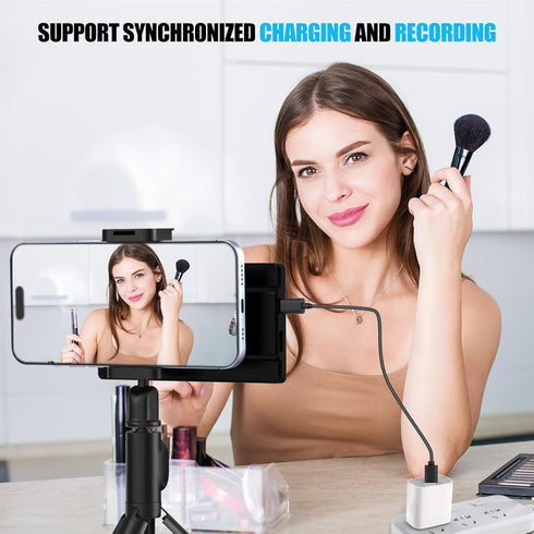 USBERG 5'' Magnetic Phone Vlog Selfie Monitor Screen for iPhone Wireless Back Camera Monitor with Bluetooth Remote