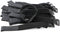 50-PCS Black Hook and Loop Reusable Fastening Cable Tie Down Straps - 0.8" x 8"