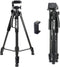 61’’ Camera Tripod with Phone Holder - Professional Travel Tripod Compatible with Cameras, Cell Phones, Projectors