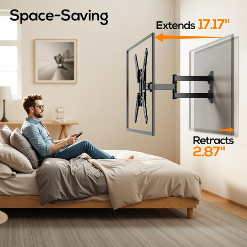 IWORKBOARD 65 55 50 43 inch inch 32-65 77 lbs, 400x400mm, Full Motion Corner TV Wall Mount for TVs - Articulating