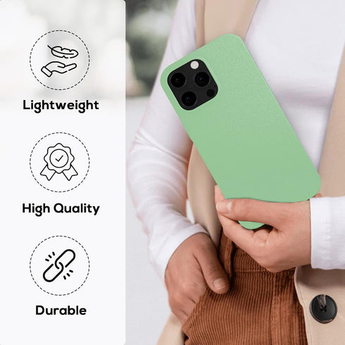 EMF Protection Liquid Silicone Shungite Case for iPhones - 5G Shield Reduction, Lightweight Protective Cover (Green, 13)