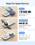 JoyGeek Dual Wireless Charging Pad for iPhone and iWatch, 2 in 1 Wireless Charger for iPhone 15/14/13/Mini/12/12