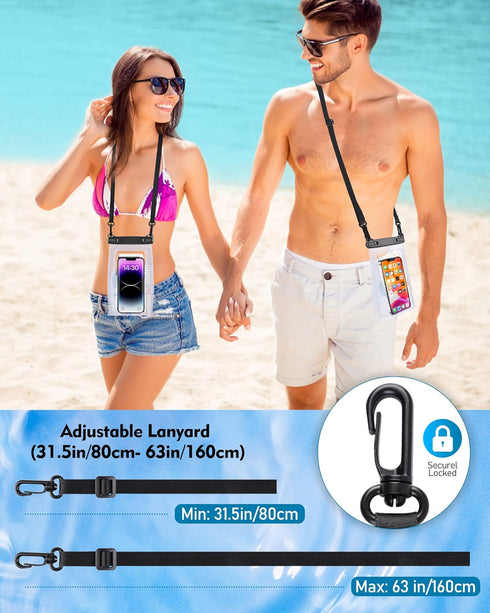 Large Waterproof Phone Pouch, Universal Phone Waterproof Case for iPhone 15 14 13 12 Pro Max Galaxy S22 S21 IPX8 Water