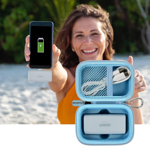 Boobowl Case Compatible with Anker Nano Portable Charger Power Bank, 5,000 Mah, with Built-in Lightning Connector,