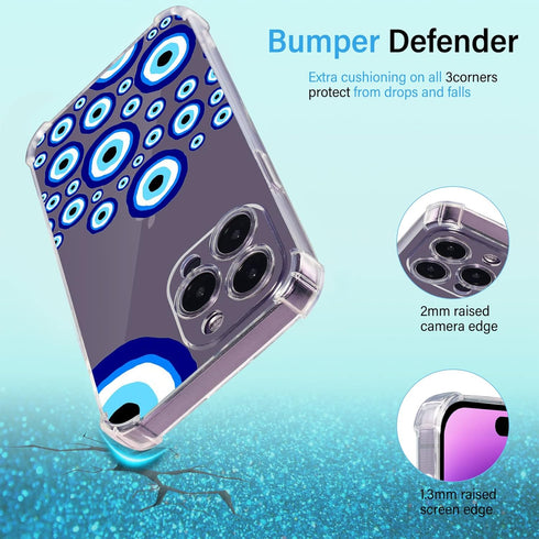 Roemary Eyes Case for iPhone 11, Blue Eyes Design with Screen Protector, Soft TPU Protective Case