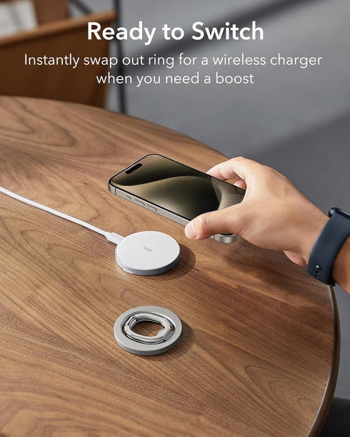 ESR HaloLock Magnetic Phone Ring Holder, Adjustable Stand, Compatible with MagSafe for iPhone 15/14/13/12, Natural